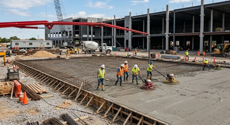 Commercial Slab Construction in Owings Mills, MD